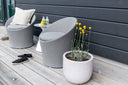 Loungeset Tanja - Grau/Weißes Set mit 2 Stühlen