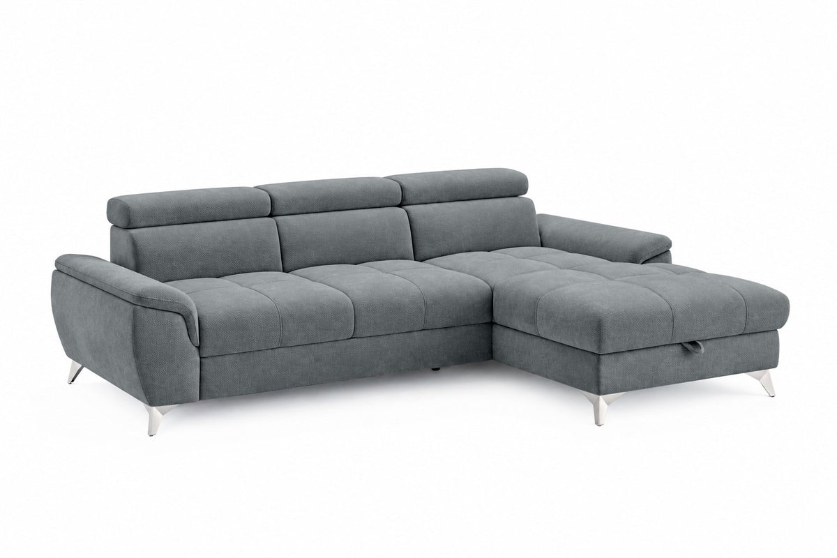 Designer Ecksofa Luno in Strukturstoff Grau