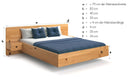 Designer wooden bed Ophelia in solid oak with a floating appearance
