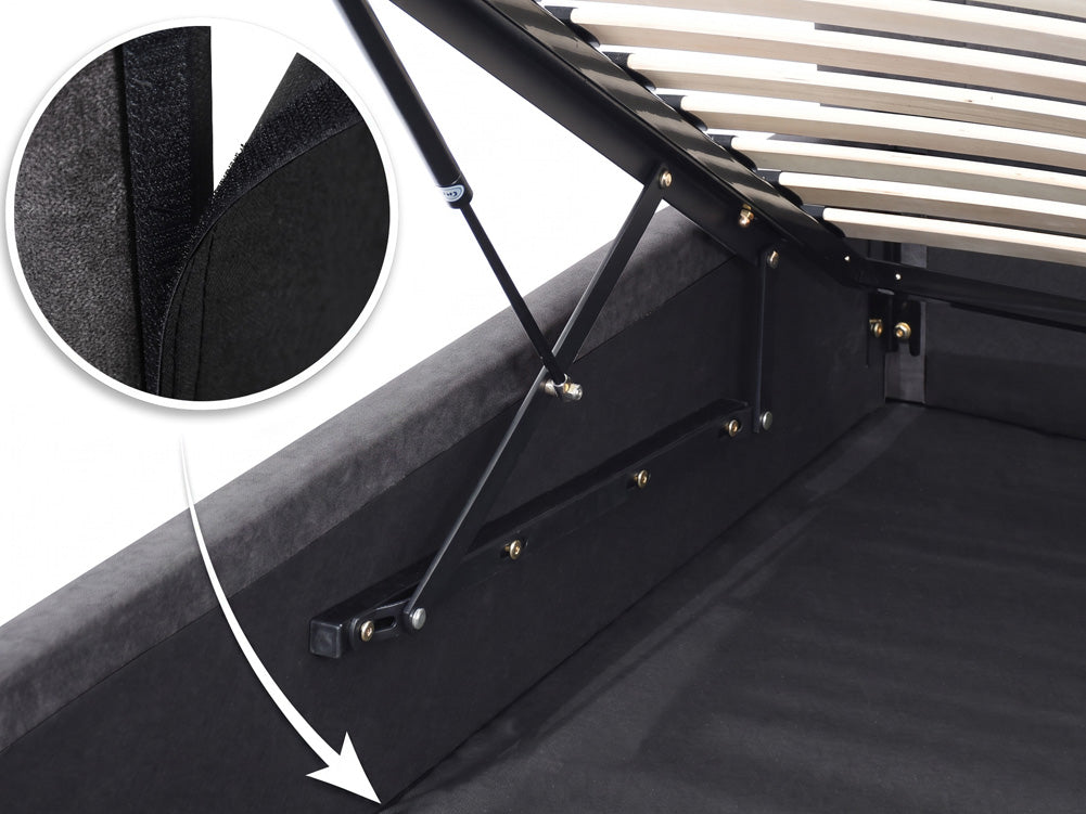 Designer Polsterbett Livia in Samt mit Stauraum