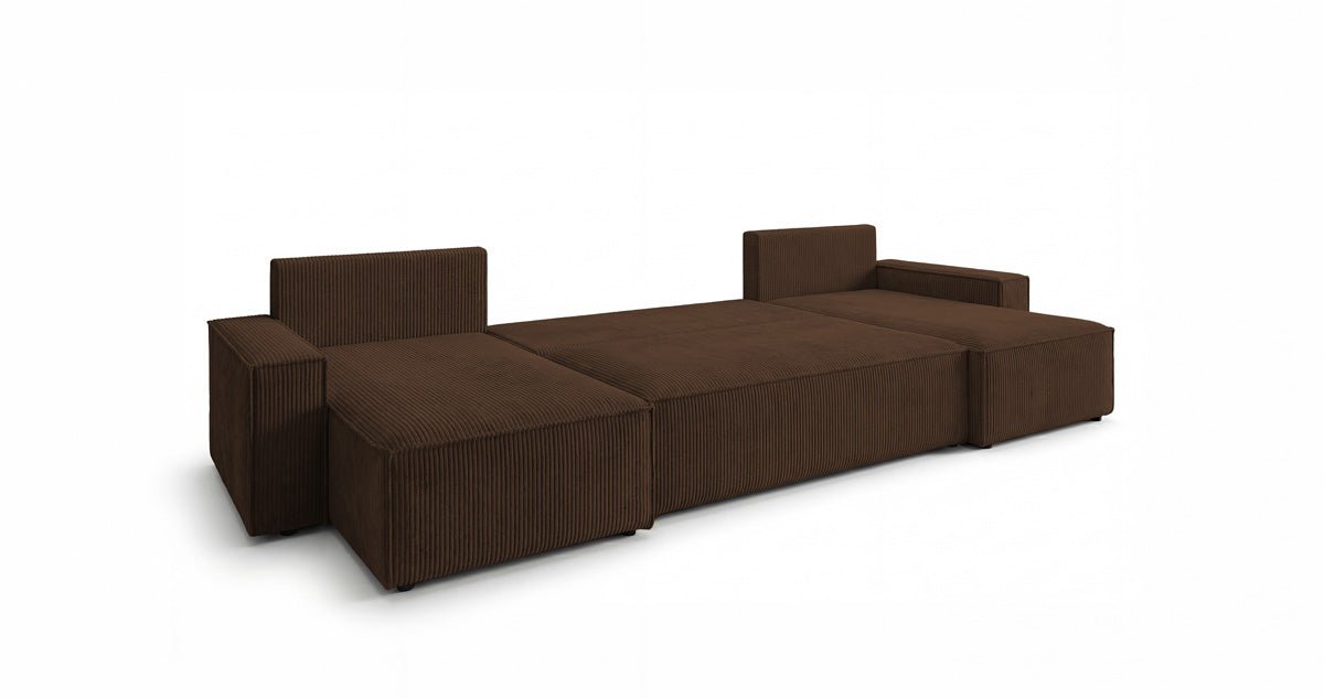 Designer Sofa Lunaro U Mini mit Schlaffunktion und Stauraum in Cord