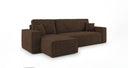 Designer corner sofa Lunaro Mini with sleeping and fold-out function in Corduroy