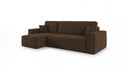 Designer corner sofa Lunaro Mini with sleeping and fold-out function in Corduroy