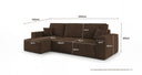 Designer corner sofa Lunaro Mini with sleeping and fold-out function in Corduroy