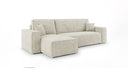 Designer corner sofa Lunaro Mini with sleeping and fold-out function in Corduroy