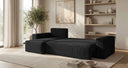 Designer corner sofa Lunaro Mini with sleeping and fold-out function in Corduroy