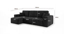 Designer corner sofa Lunaro Mini with sleeping and fold-out function in Corduroy