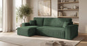 Designer corner sofa Lunaro Mini with sleeping and fold-out function in Corduroy