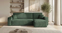 Designer corner sofa Lunaro Mini with sleeping and fold-out function in Corduroy