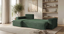 Designer corner sofa Lunaro Mini with sleeping and fold-out function in Corduroy