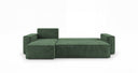 Designer corner sofa Lunaro Mini with sleeping and fold-out function in Corduroy