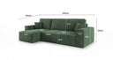 Designer corner sofa Lunaro Mini with sleeping and fold-out function in Corduroy