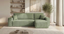 Designer corner sofa Lunaro Mini with sleeping and fold-out function in Corduroy