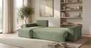 Designer corner sofa Lunaro Mini with sleeping and fold-out function in Corduroy