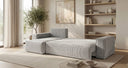 Designer corner sofa Lunaro Mini with sleeping and fold-out function in Corduroy