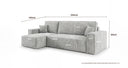 Designer corner sofa Lunaro Mini with sleeping and fold-out function in Corduroy