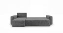 Designer corner sofa Lunaro Mini with sleeping and fold-out function in Corduroy