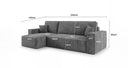 Designer corner sofa Lunaro Mini with sleeping and fold-out function in Corduroy