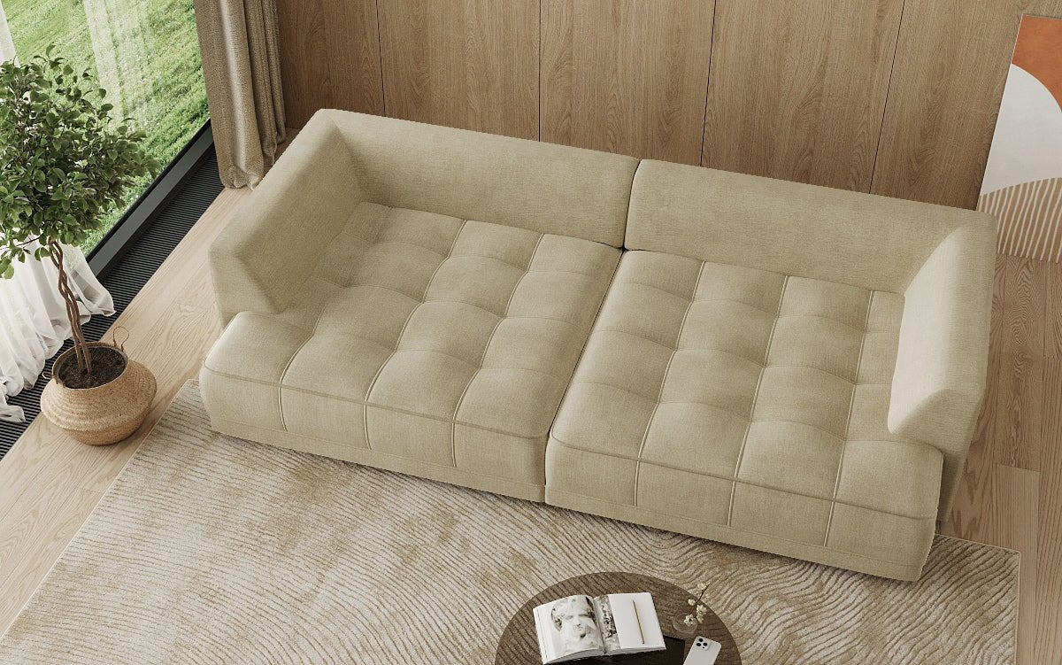 Designer Big Sofa Nuvo in Velvet with Electric Sofa Bed Function