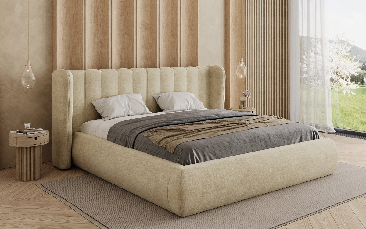 Designer Upholstered Bed Valentina Velvet with Storage
