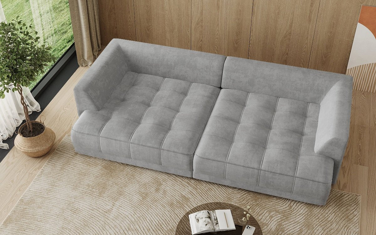 Designer Big Sofa Nuvo in Velvet with Electric Sofa Bed Function