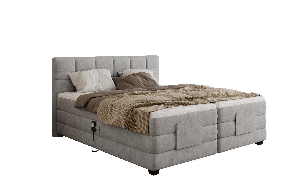 Monaco box spring bed - electrically adjustable in velvet