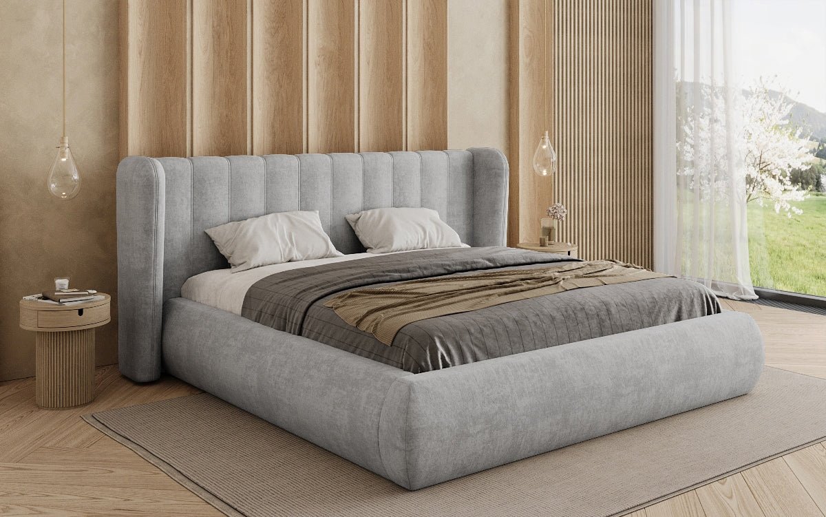 Designer Upholstered Bed Valentina Velvet with Storage