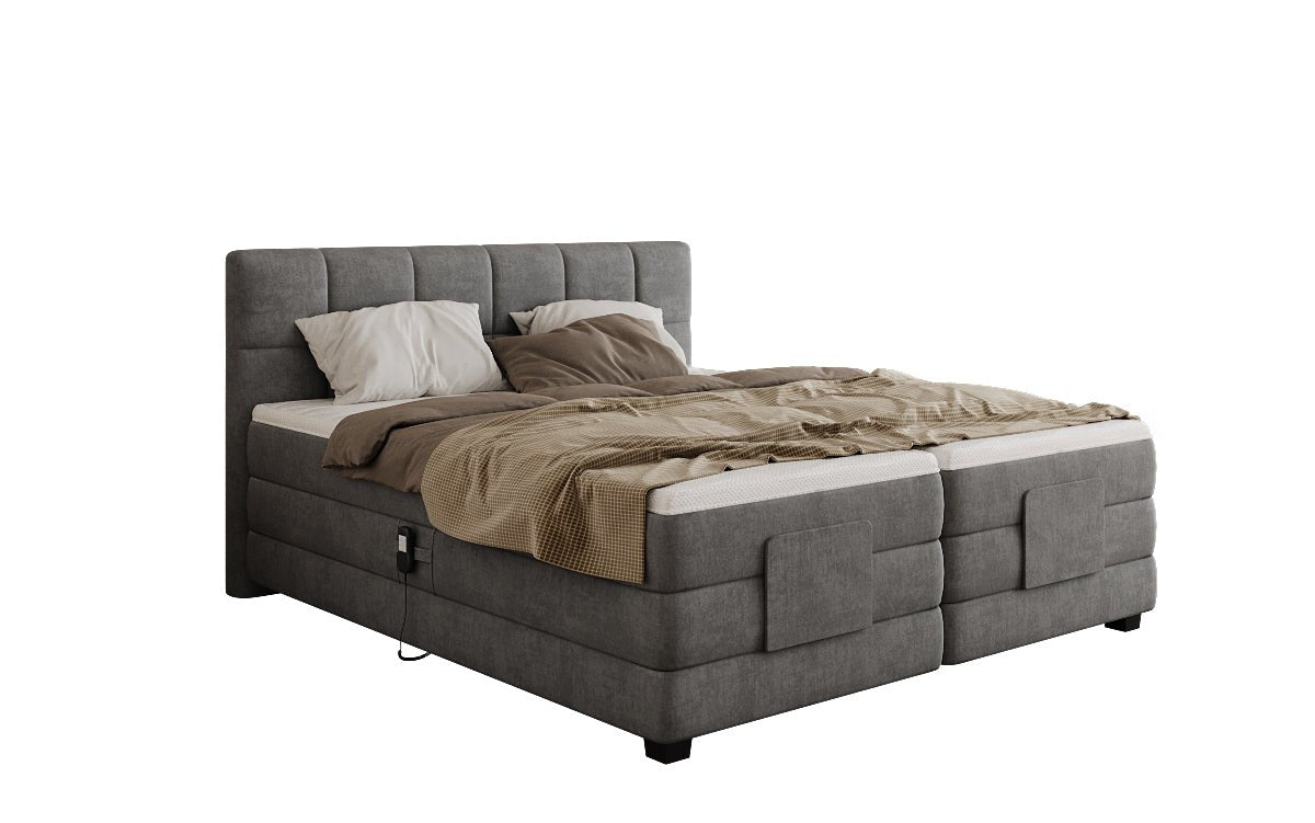 Monaco box spring bed - electrically adjustable in velvet