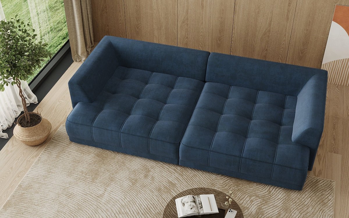 Designer Big Sofa Nuvo in Velvet with Electric Sofa Bed Function