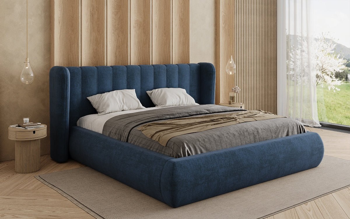 Designer Upholstered Bed Valentina Velvet with Storage