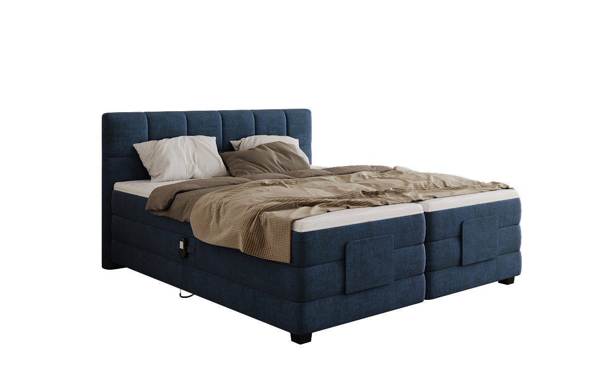 Monaco box spring bed - electrically adjustable in velvet