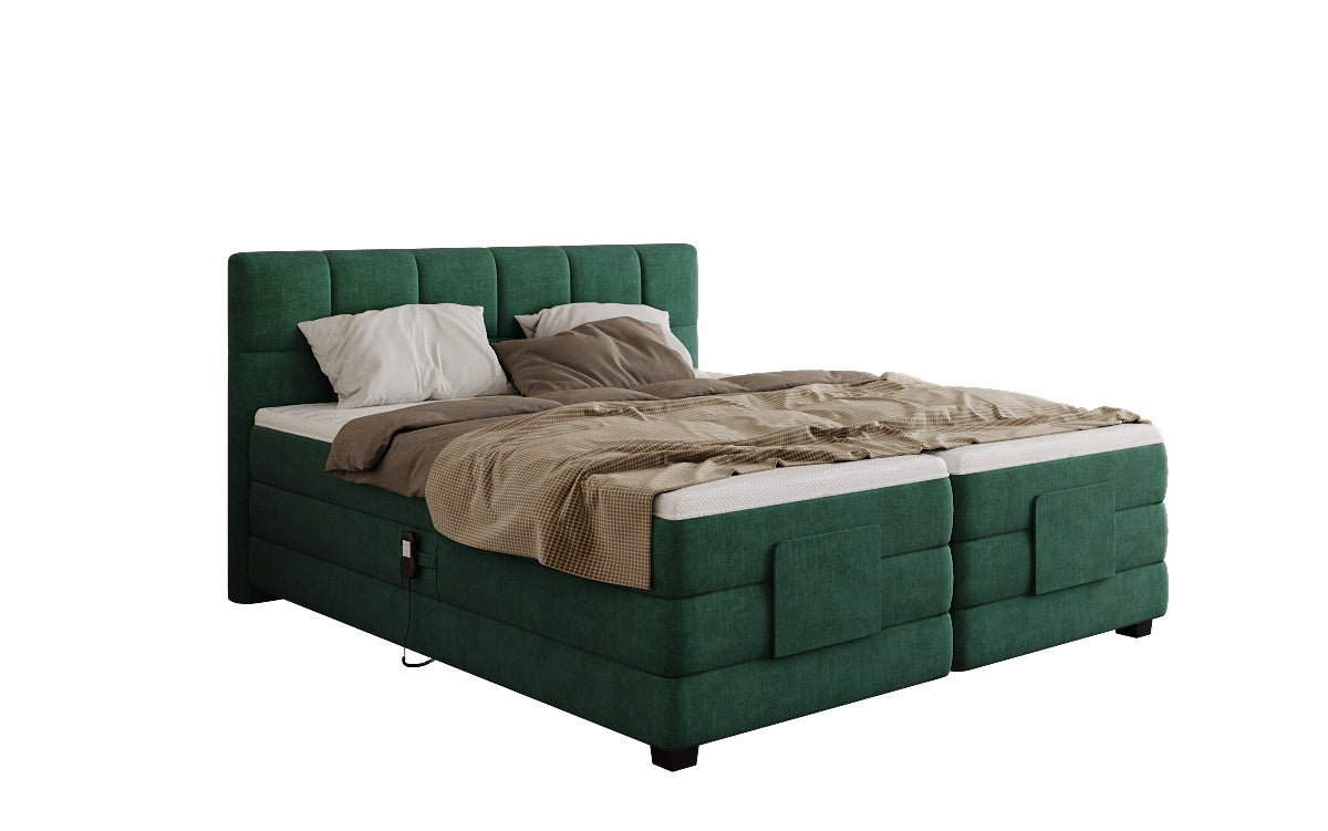 Monaco box spring bed - electrically adjustable in velvet