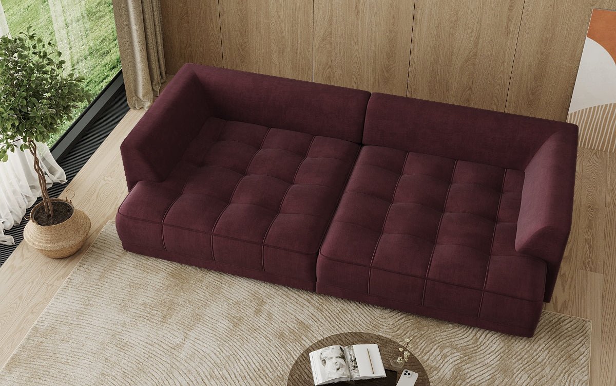 Designer Big Sofa Nuvo in Velvet with Electric Sofa Bed Function