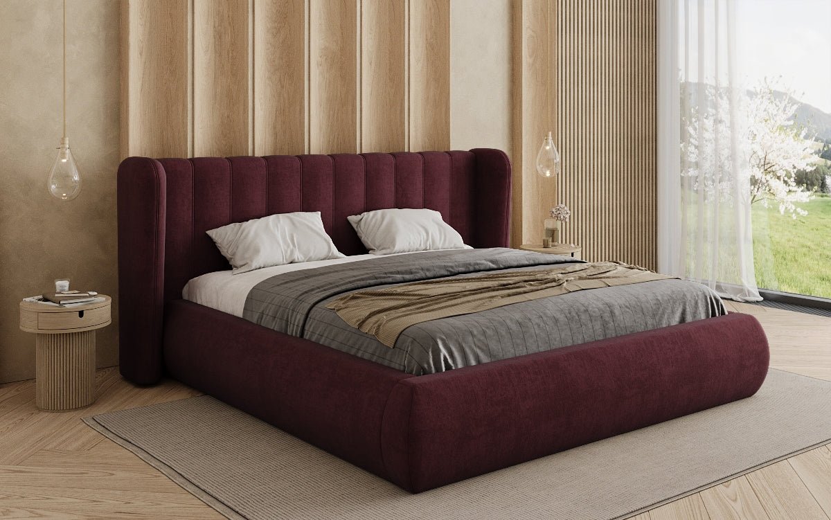 Designer Upholstered Bed Valentina Velvet with Storage
