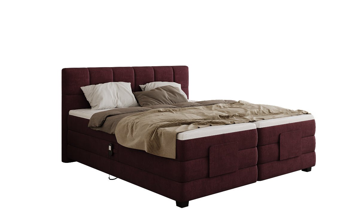 Monaco box spring bed - electrically adjustable in velvet