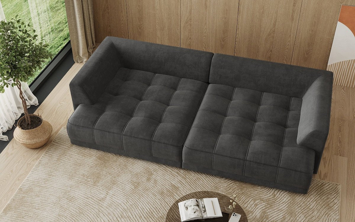 Designer Big Sofa Nuvo in Velvet with Electric Sofa Bed Function