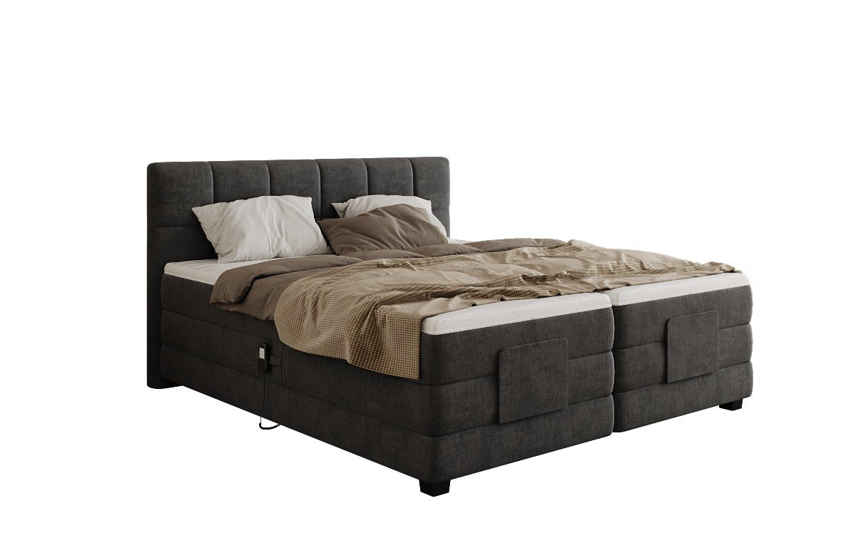 Monaco box spring bed - electrically adjustable in velvet