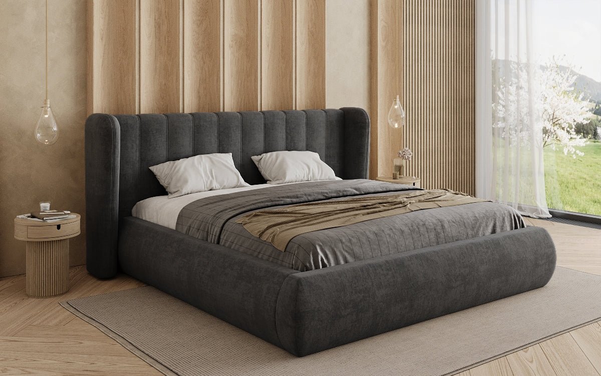 Designer Upholstered Bed Valentina Velvet with Storage