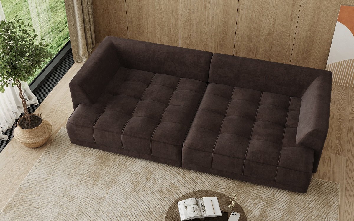 Designer Big Sofa Nuvo in Velvet with Electric Sofa Bed Function