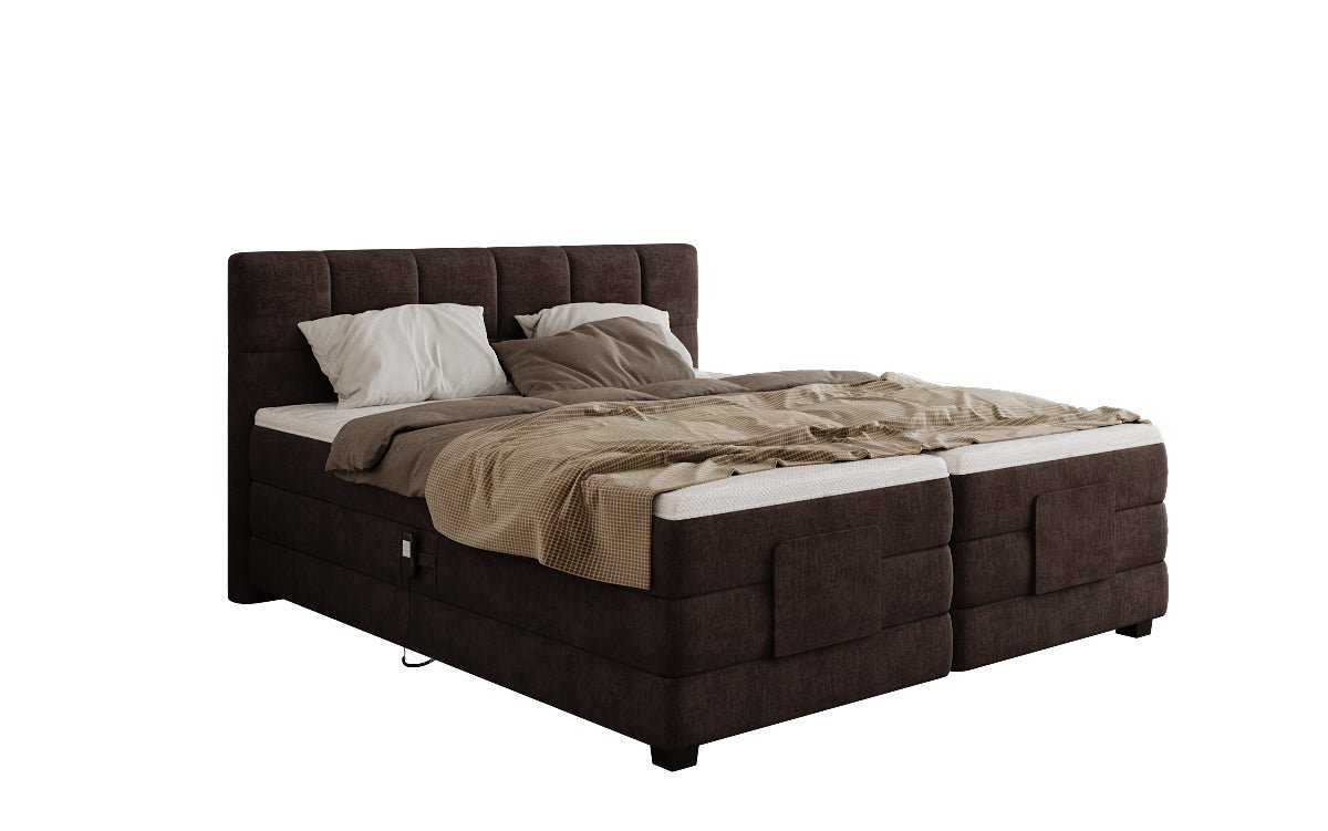 Monaco box spring bed - electrically adjustable in velvet