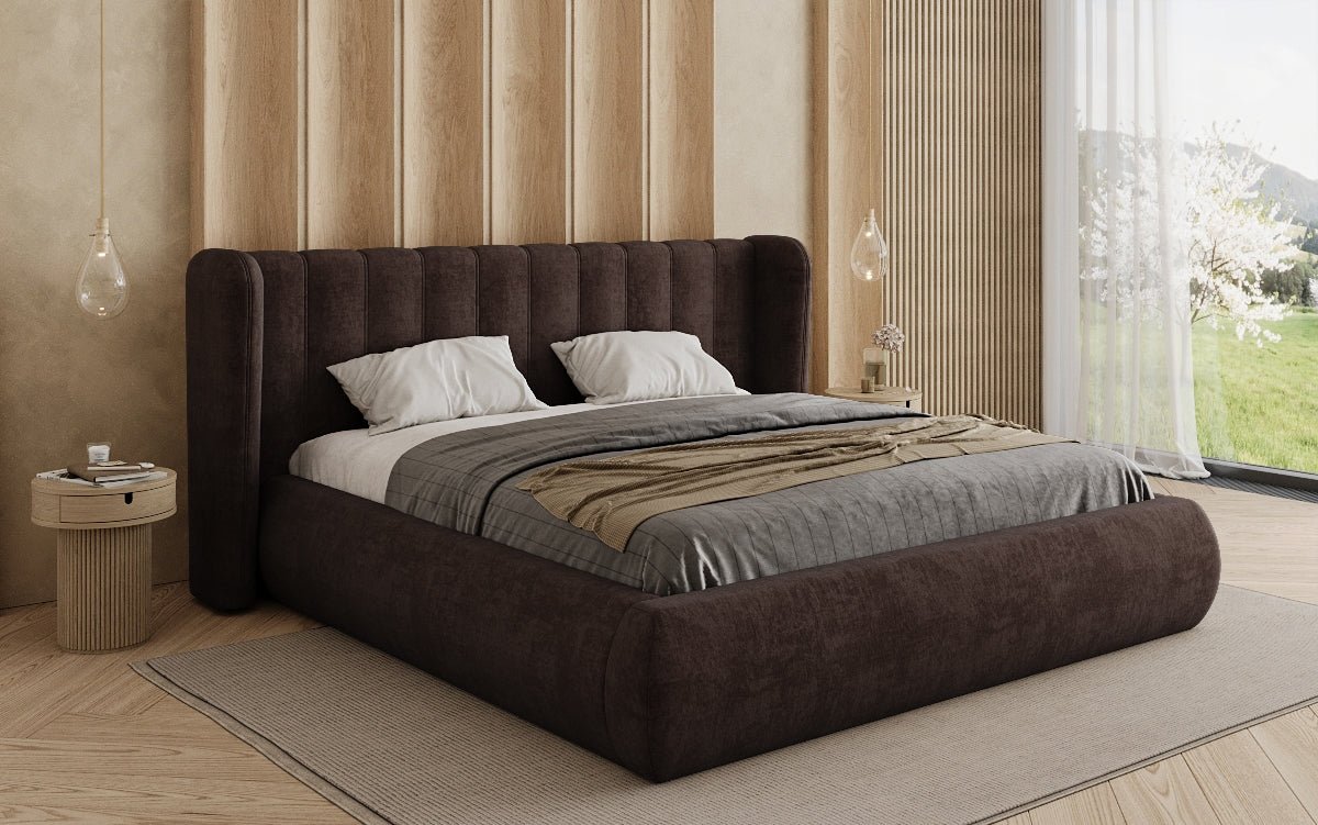 Designer Upholstered Bed Valentina Velvet with Storage