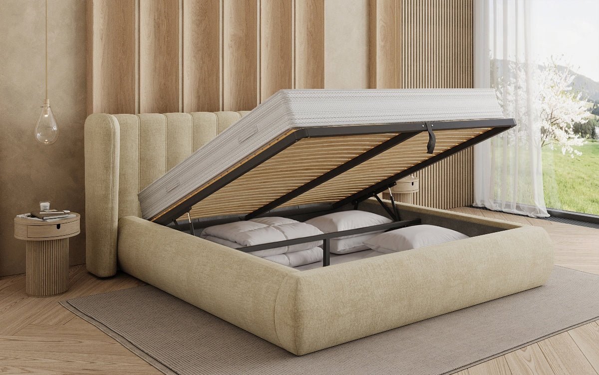 Designer Upholstered Bed Valentina Velvet with Storage