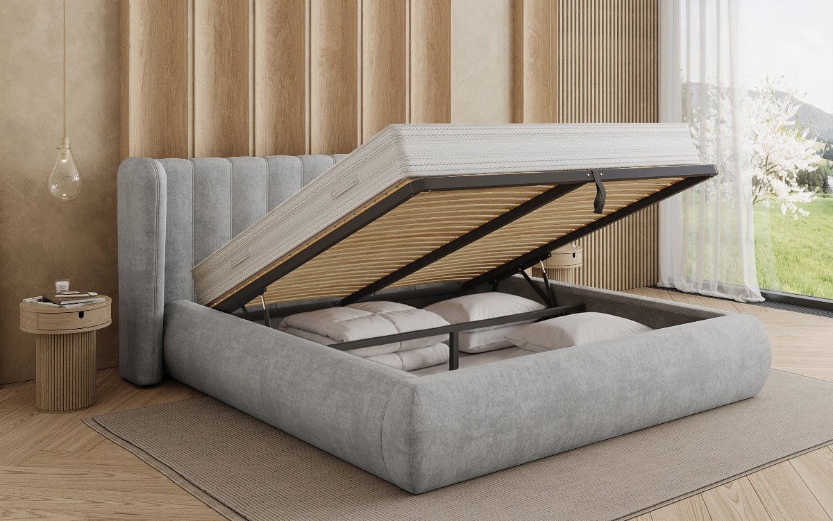 Designer Upholstered Bed Valentina Velvet with Storage