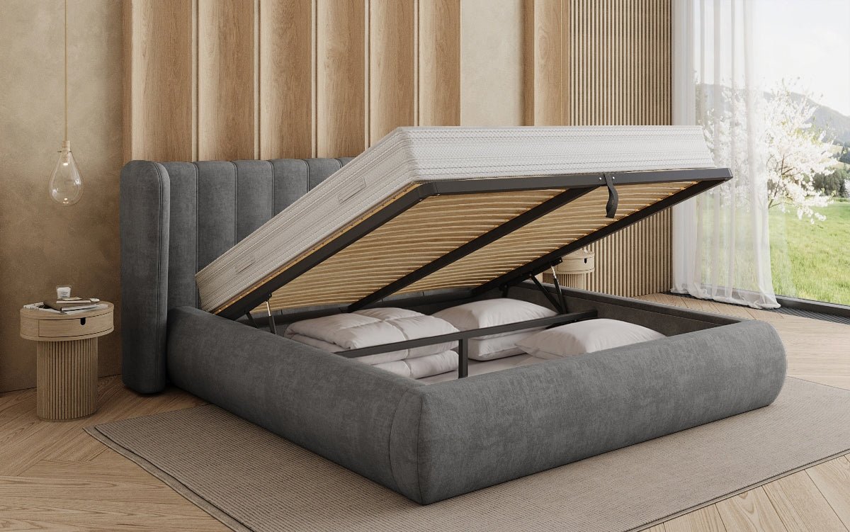 Designer Upholstered Bed Valentina Velvet with Storage