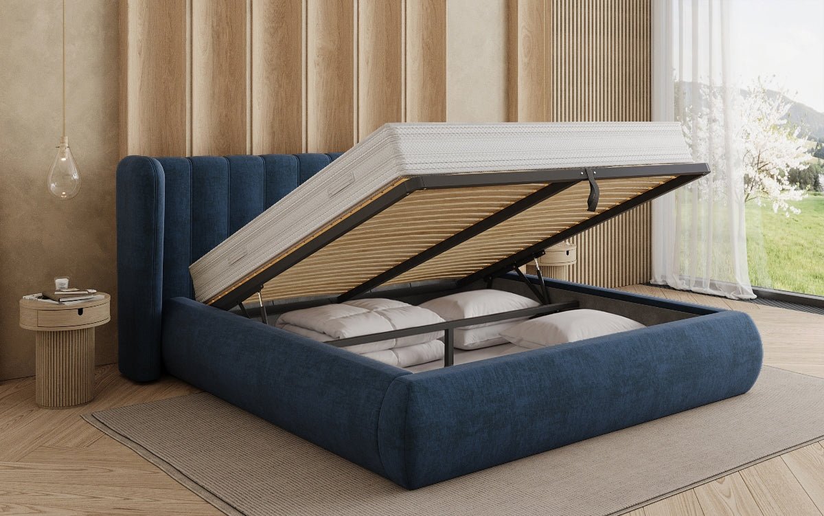 Designer Upholstered Bed Valentina Velvet with Storage