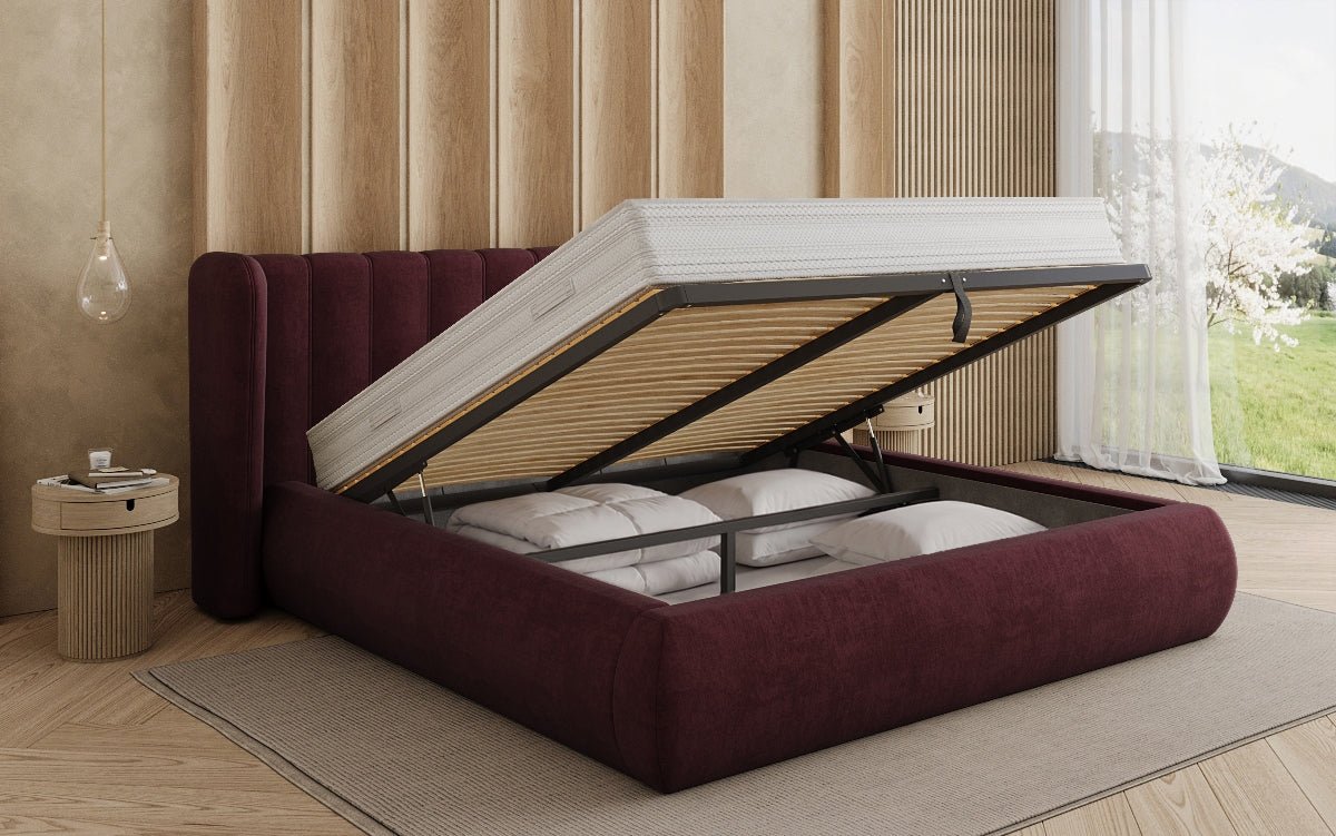 Designer Upholstered Bed Valentina Velvet with Storage