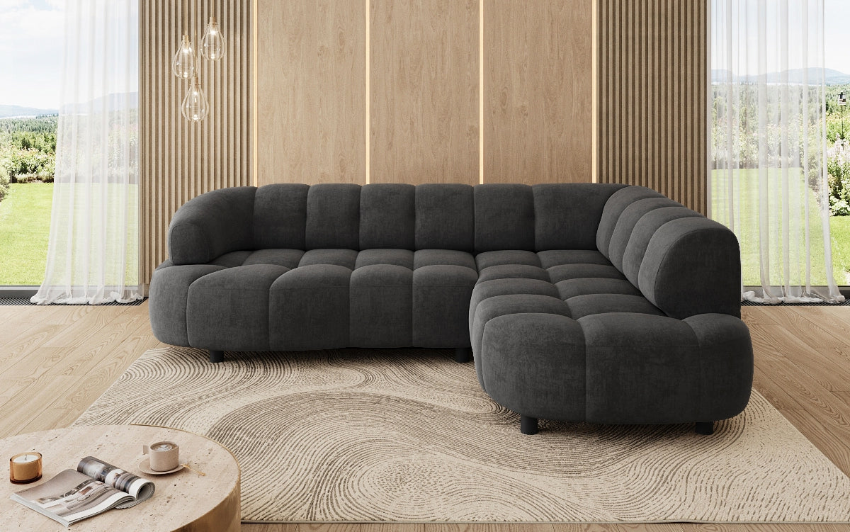 Designer Sofa Olivia Mini in Samt mit elektrischer Sitzerweiterung