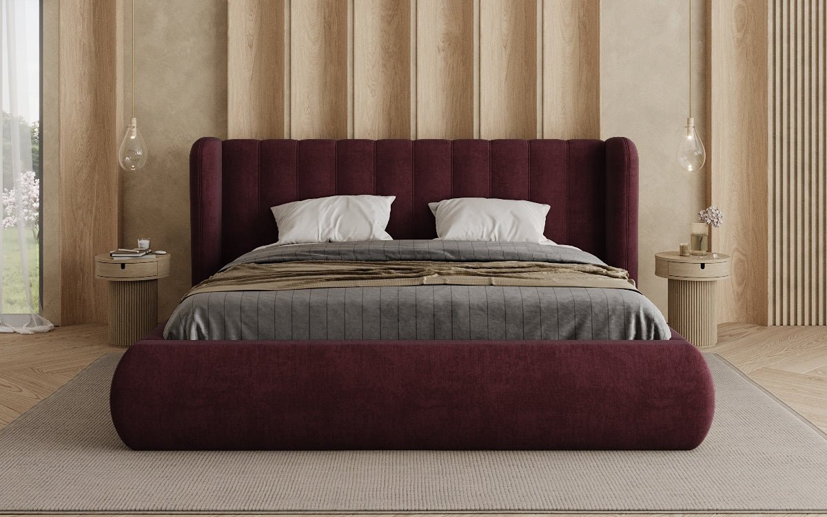 Designer Upholstered Bed Valentina Velvet with Storage