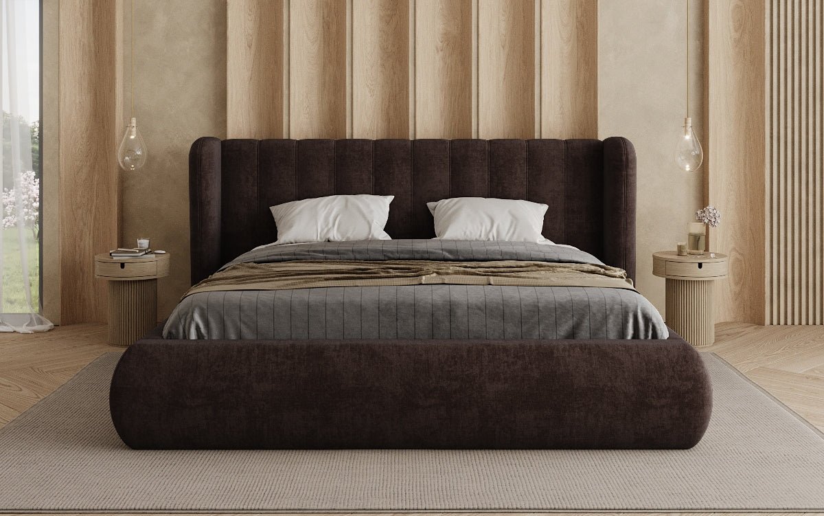 Designer Upholstered Bed Valentina Velvet with Storage