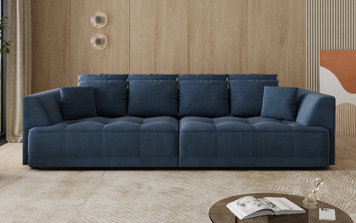 Designer Big Sofa Nuvo in Velvet with Electric Sofa Bed Function